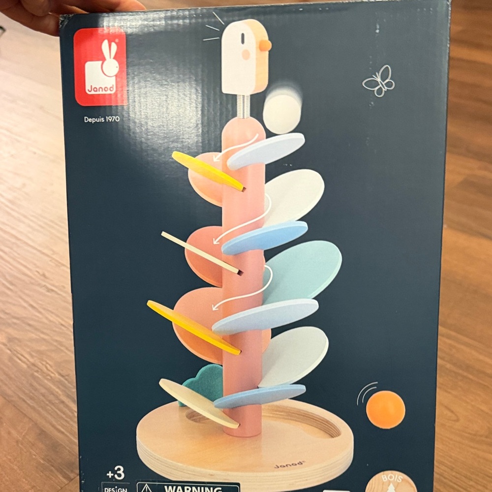 Spiral Ball Track Toy - Pink, Blue, Yellow, White